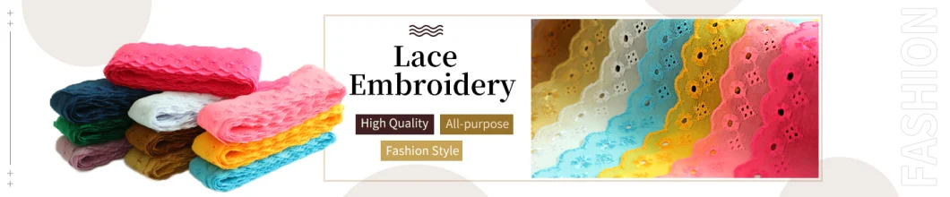 Customized Dyeing Polyester Cotton Embroidery Lace Fabric Swiss Bridal Fashion Design Tc Gpo Lace for Garment Fashion Clothing Accessories