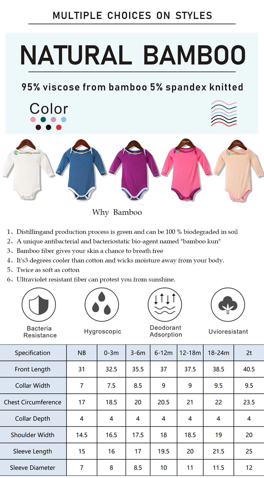 Custom Soft Sleeve Summer Bamboo Solid Color Jumpsuit Kids Girls Romper